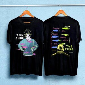 The Cure Standing On A Beach 1986 T-Shirt 2 Sided Rock Music Graphic Fan Gift 79